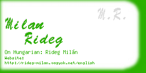 milan rideg business card